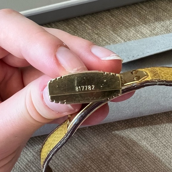 HERMES KELLY Watch Womens Gold Plated Yellow Leather Band - Picture 7 of 9